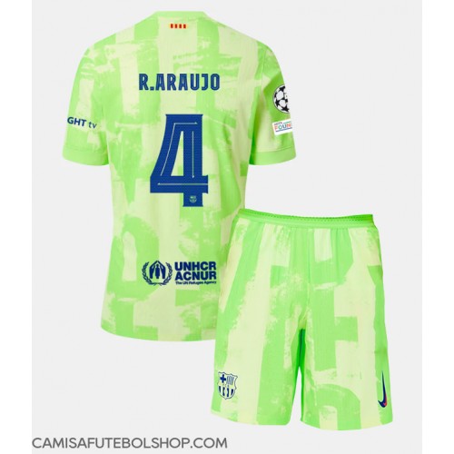 Camisa de time de futebol Barcelona Ronald Araujo #4 Replicas 3º Equipamento Infantil 2024-25 Manga Curta (+ Calças curtas)